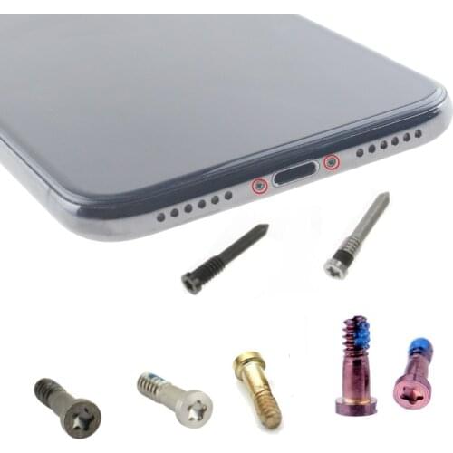 10 PCS For iPhone 11 Pro Max X Xs Max XR A2104 A2108 Silver/Gold/Black Housing Screw Bottom Dock Screw Replacement Part