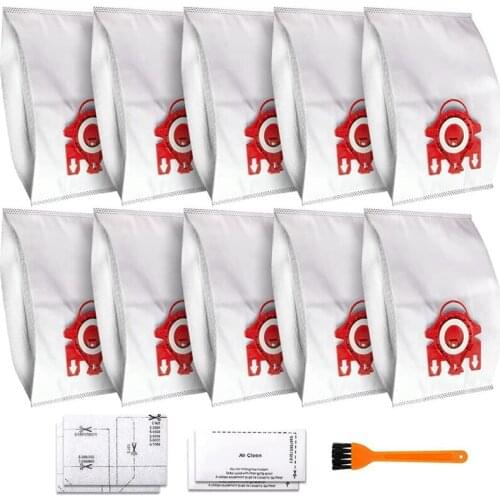10 PCS Replacement Compatible AirClean 3D Efficiency Dust Bag for Miele FJM,CompactC2,S241-256I,S290,S300I,S578,S700,S4