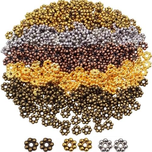 200Pcs/lot 6mm Pick 3 Colors Jewelry Findings Rondelle Flower Spacer Beads for Jewelry Making Accessories 6mm*2mm