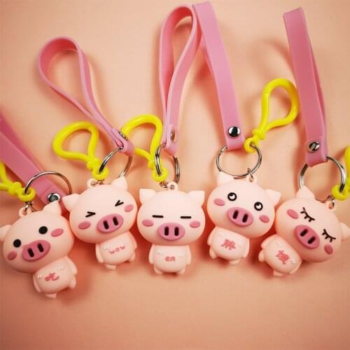 2019 Fashion Cute Cartoon Cute pig Keychain Key chain For Women Bag Charm Key Ring Pendant Gifts Jewelry