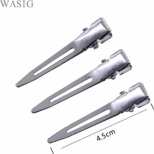 30 pcs 4.5cm hair extension snap clips wig weaving clip Single Prong Alligator Hair Clips for Bows DIY accessories hairpins