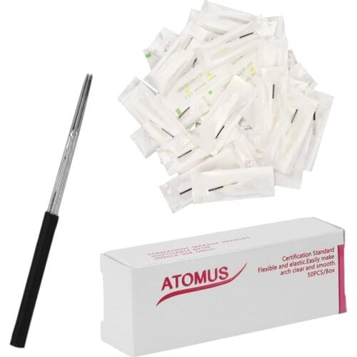 50pcs Disposable Tattoo Needles Permanent Makeup Microblading Blades 5pins