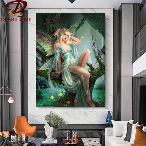 5D Diy Diamond Painting Cartoon Butterfly Fairy Picture Cross Stitch Decor Full Square Round Drill Embroidery Mosaic Wall Art