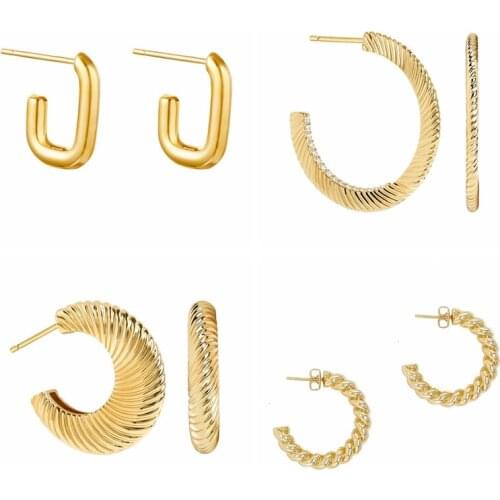 BOAKO 2021 Trend 925 Sterling Silver Stud Earrings For Women Piercing Gold Earring Jewelry Girls Party Gifts Pendientes Brincos