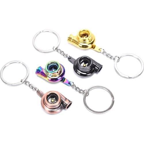 Real Whistle Sound Turbo Turbocharger Keychain Spinning Turbine Key Chain Ring Keyring Keyfob Car Keyring Accessories