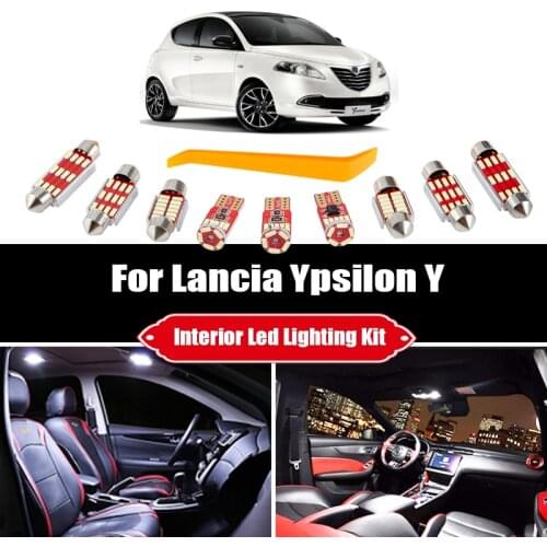Canbus For Lancia Ypsilon Y 843 312 846 Hatchback 2003-2018 Vehicle LED Interior Map Dome Trunk Glove Box Light Kit Accessories