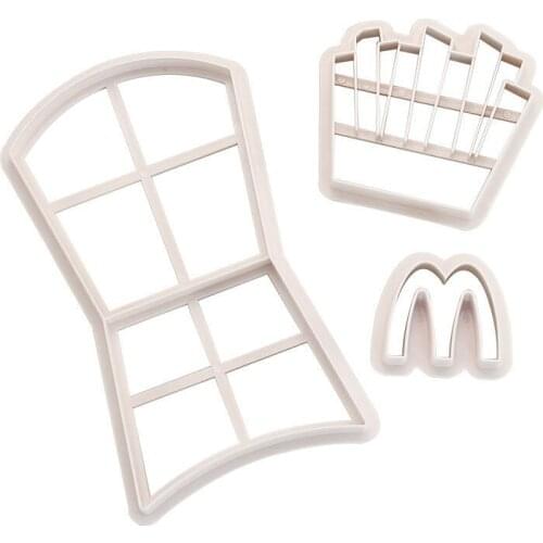 French Fries Cookie Cutter Plastic Biscuit Cut Mould Pastry Decorating Sugar Craft Mold Cutter Baking Accessories Cake Tools