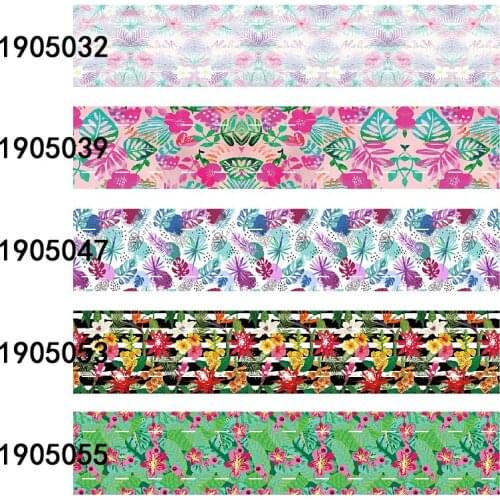 38mm 75mm FLRARIBBON hot sale beautiful colors flowers leaves ribbon