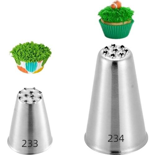 2PC Grass Pastry Tips Cake Cream Cupcake Icing and Piping Stainless Steel Decorating Nozzle Baking Tools for PastryTubes