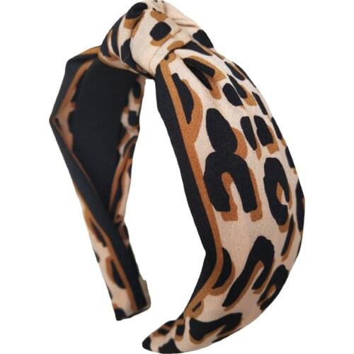 Leopard Print Knot Headbands For Women Korea Hair Accessories Hairband for Girls Crown Flower Hairbands Head Wrap