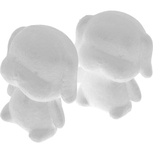 2X Foam Dog Modeling White 3D Polystyrene Foam Animal Shapes for DIY Valentine