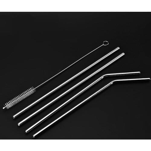 304 Stainless Steel Straw Reusable Metal Drinking Straws Set Wholesale With Cleaning Brush Eco Friendly Home Party Bar Supplies