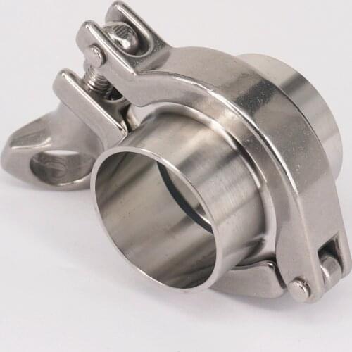 A Set 38mm Pipe O/D Sanitary 1.5" Tri Clamp Weld Ferrule + Tri Clamp + Silicon Gasket 304 Stainless Steel For Homebrew