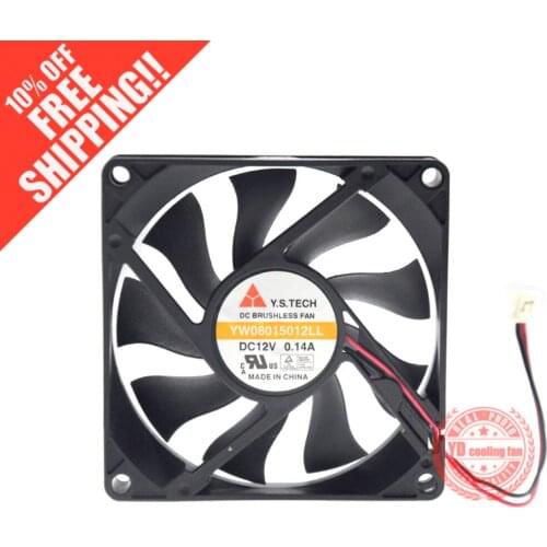 NEW Y.S.TECH YW08015012LL silence 8015 8CM Ultra thin cooling fan