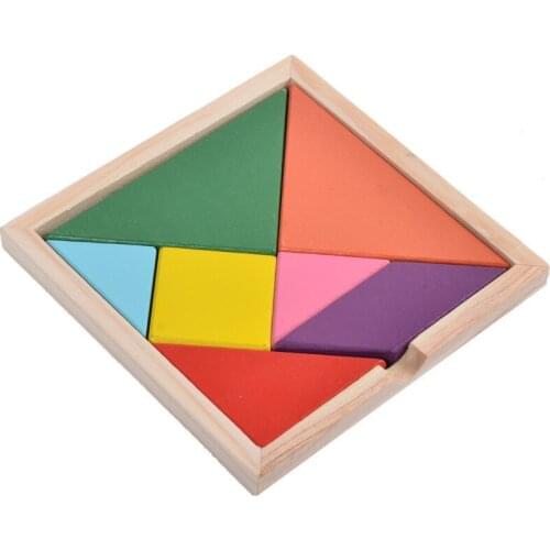 New Kids Puzzles Toys Montessori Early Educational Colorful Wooden Tangram Exercise Logical Thinking Puzzle Gifts For Children