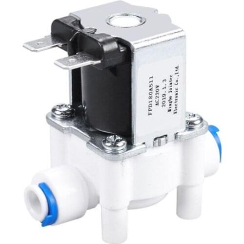 E7CC Plastic Solenoid Valve 220V 1/4" Hose Pipe Quick Connection Water Purifier Drinking Fountain Pressure Controller Switch