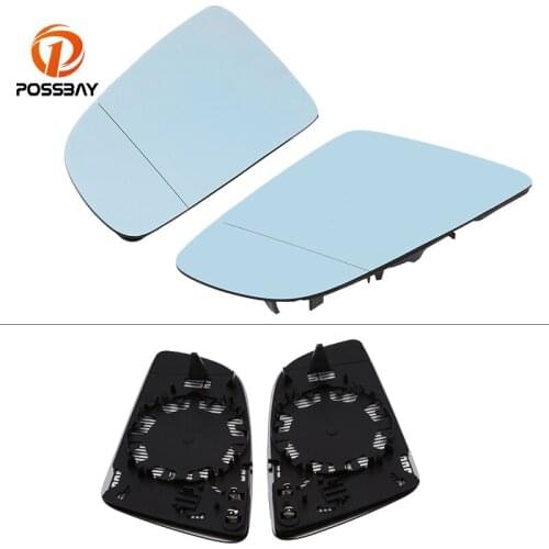 POSSBAY Rear View Mirror Car Side Heating Mirror Glass Auto Replacement Fit for Audi A3 8P 2005/2006/2007/2008 Pre-facelift
