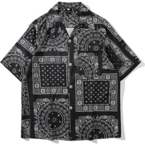 Retro Kimono Style Mens Shirt 2021 Janpanese Style Print Loose Harajuku Shirts Women Men Couple Kimonos Yukata Tops Summer