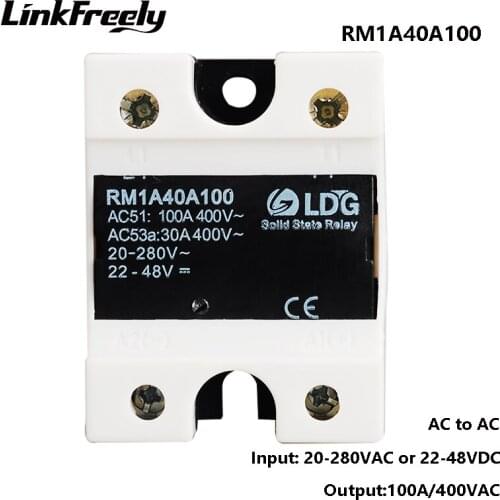 RM1A40A100 5pcs SCR SMD 100A AC Solid State Relay,Output:42-440VAC Input:20-280VAC/22-48V DC, SSR Relay Switch Board & Module