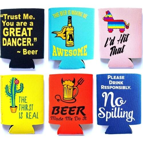 Beer Can Sleeves Beer Can Coolers Neoprene Drink Cooler Sleeves for Cans and Bottles, Fashion Styles