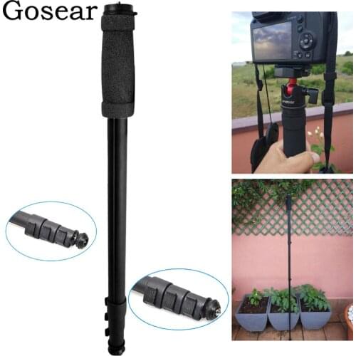Gosear Professional 54-170cm 4 Section Monopod Stand with Wrist Strap Flip Lock for Canon Nikon Sony DSLR Camera Video Camcorder