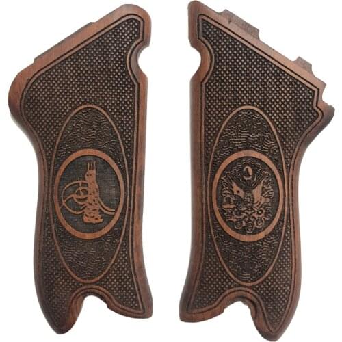 Luger P08 Compatible Roller Parabellum Ottoman Starboard and Tuğra Model Laser Cutting Wooden Grip Mod3