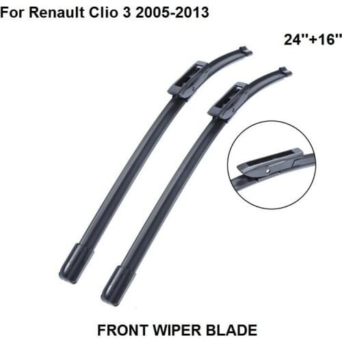 Windscreen Wiper For Renault Clio 3 2005-2013 24''+16'' Car Accessories Auto Windshield Wipers Blade Prices