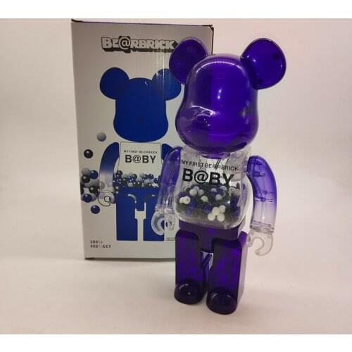28cm bearbrick 400% Macau Purple Chiaki Cartoon building blocks PVC street art collection toy gifts for friends