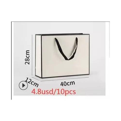 Shopping bags 40 x 28 x 12 cm 500 pcs white black bags to Guangzhou