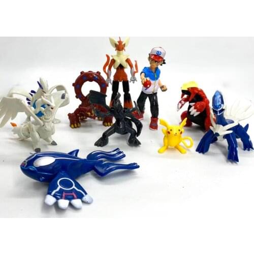 TOMY Pokemon Model MC Zekrom Ash Ketchum Pikachu Three Mythical Beasts Action Figure Collect Toy Model Fans Gifts