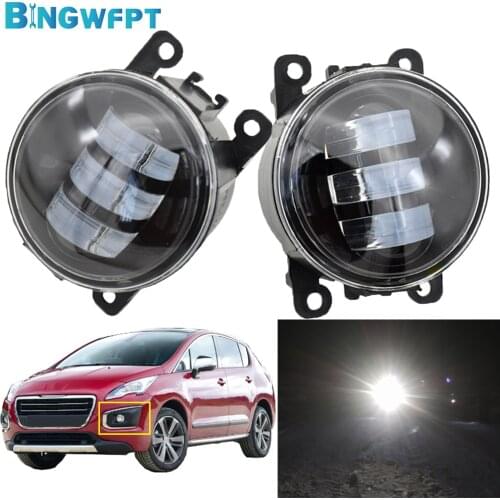 Fog Light Headlights Daytime Running Light Car H11 LED 12V Fog Lamp Assembly For Peugeot 3008 MPV 2009 2010-2013