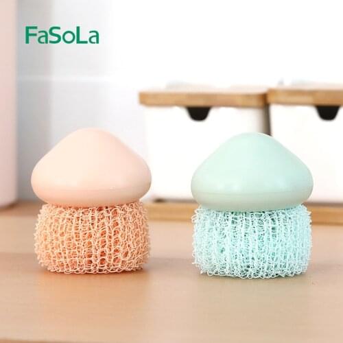 Japanese Kitchen Cleaning Brush Strong Decontamination Wash Pot Bowl Brushes Plastic Handle Replaceable Household Cleaning Tool