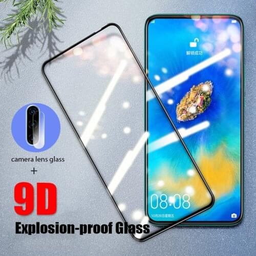 9D Full Cover Tempered Glass For Huawei P10 P20 P30 P40 Lite Pro Back Camera Lens Film For Huawei P10 Plus 2 in 1 Glass Film