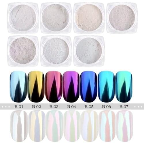 Pearl Nail Glitter Powder Shimmer Mermaid Dipping White Nail Chrome Pigment Dust Powder Gel Polish For Nails Art Decorations