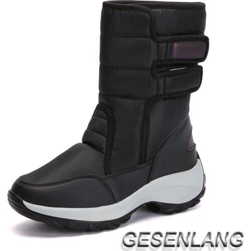 Women Casual Walking Shoes With Fur High Top Outdoor Snow Ankle Boots Anti-Slip Height Increasing Warm Winter Barefoot Shoes New