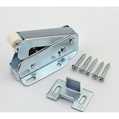 10Pcs Steel Nylon Roller Catcher Touch Latch Loft Door Catch Hatch Push Latch Auto Sprung Cupboard Push To Open