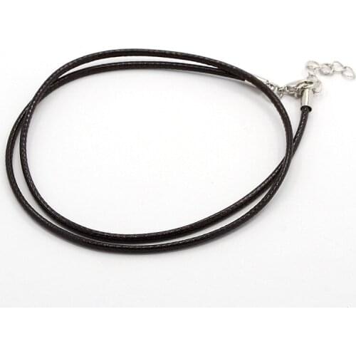 100 Pcs/lot Handmade Leather Adjustable Rope Necklaces & Pendant Charms Findings Lobster Clasp String Cord Necklace Making