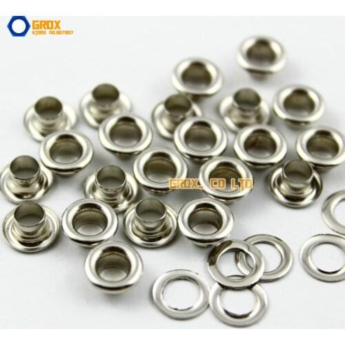 1000 Set 8*4*4mm (Outer diameter * Inner diameter * Height) Silver Round Eyelet Grommet