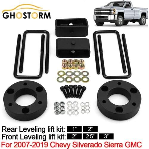 2"/2.5"/3" Inch Front + 1"/2" Rear Leveling Lift Kit for 2007-2019 Chevy Silverado Sierra GMC Front and Rear Full Lift Kit