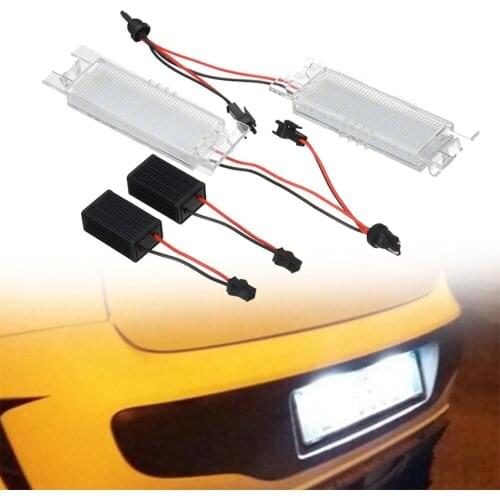 2Pcs Car-Styling LED License Plate Lights For Fiat 500 500L Punto 188 Evo 199 Van 188AX Bravo 198 2020 2019 2018 2017 - 2012