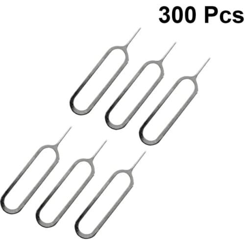 300pcs Sim Card Tray Pin Ejecting Removal Needle Opener Ejector for Mobile Phone Smartphone (Silver)