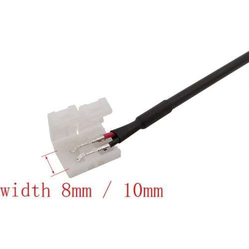 5Pcs/Lot DC Connector to LED Strip Connector Cable 2 Pin 8mm 10mm Single Color RGB PCB LED to 5.5mm*2.1mm DC Female Jack Adapter
