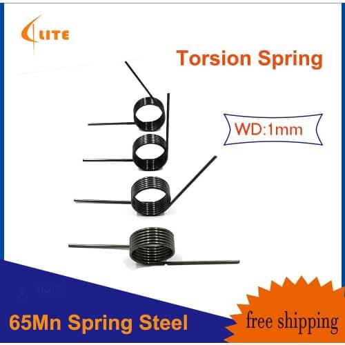 Helicaltorsio Ring 65Mn Steel V-Shaped Helical Torsion Spring Wire Diameter 1mm Angle 60 90 120 180 Degrees 5Pcs Custom