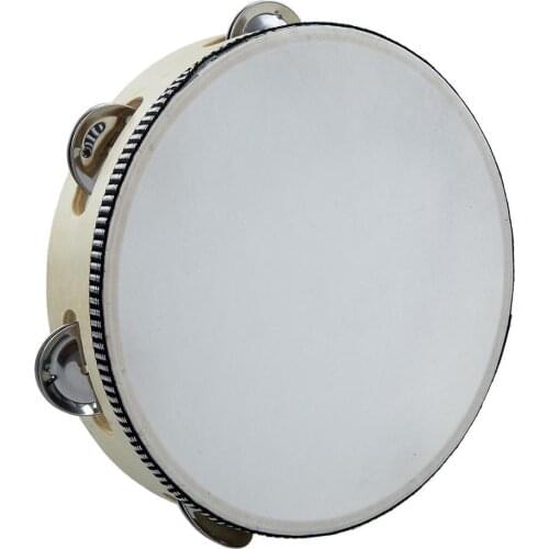 8inch Educational Musical Tambourine Drum Toys for Children Instruments Wooden Tambourine Percussion Lightweight Kids Tambourine