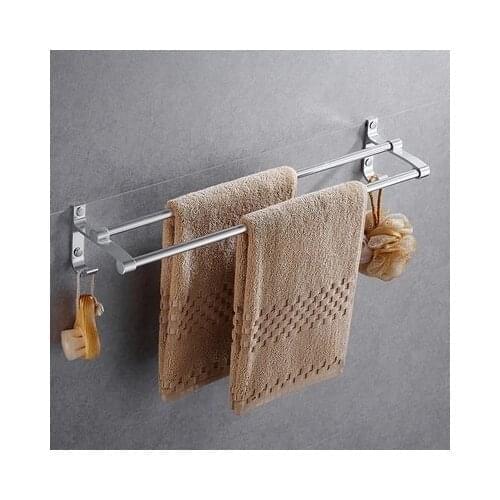 Towel Bar Free Punching Space Aluminum Towel Stand Single Pole Double Pole Bathroom Kitchen Bathroom Hanging Rod Towel Rack