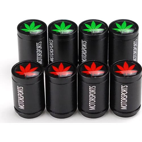 Car Accessories For Leaf Logo Badge Decal For Cadillac Dodge Jaguar Mitsubishi Renault Toyota SAAB Suzuki Wheel Valve Stem Cap