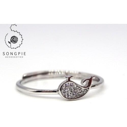 925 sterling silver ring lovely girl shiny little whale ring for girls during the holiday