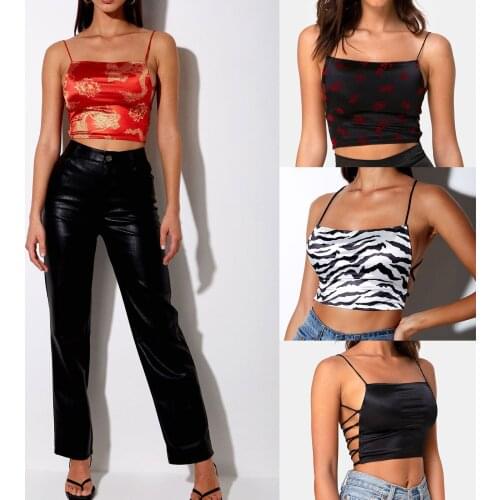 Womens Camisole Sleeveless Backless Strappy Sling Tops For Dating Party Shopping Vacation