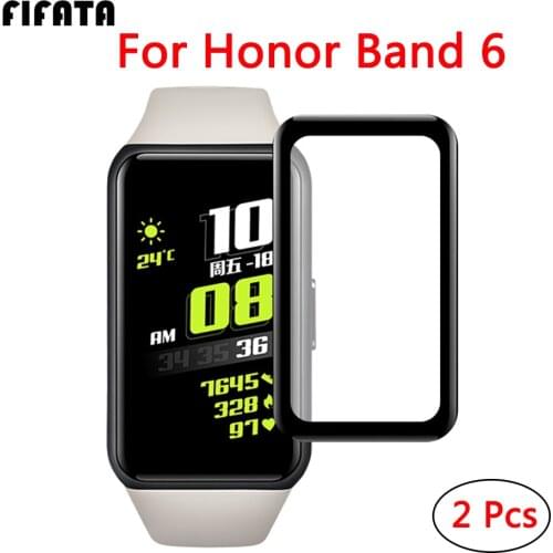 FIFATA 2 Pcs 3D HD Screen Black Edge Film For Huawei Honor Band 6 Smart Bracelet Soft Watch Protective Film For Honor Band 6