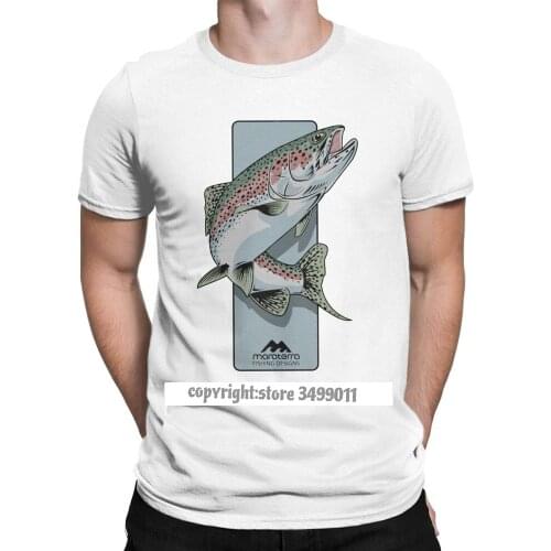 Rising Trout Tshirts Men Cotton Funny Tee Shirts Round Neck Fish Funny Fisherman Tee Shirt Clothes Plus Size